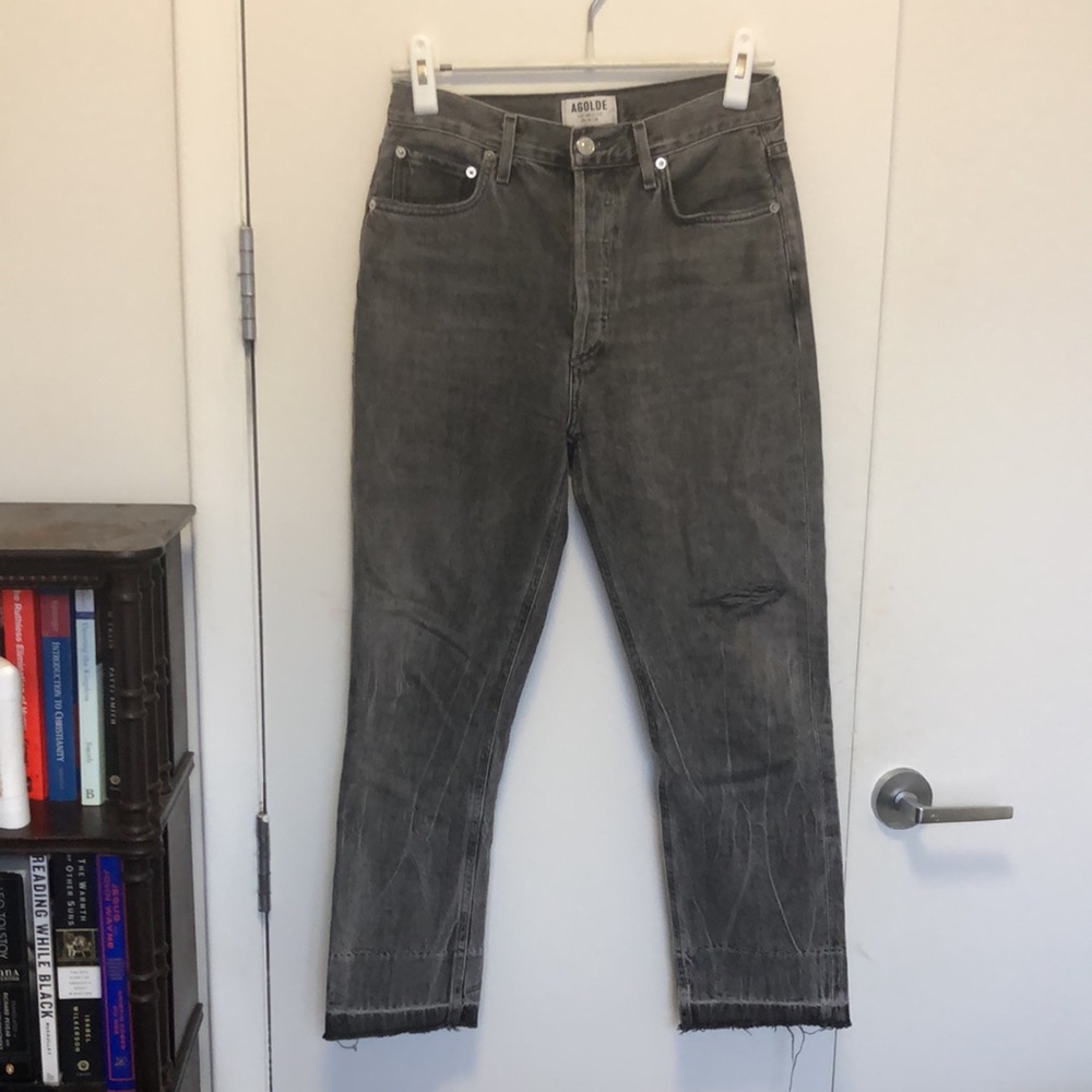 Agolde Riley Distressed Jean Gray - Picture 2 of 8